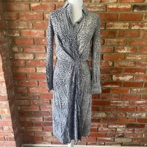 Rag & Bone Black and White silk Karen wrap Dress